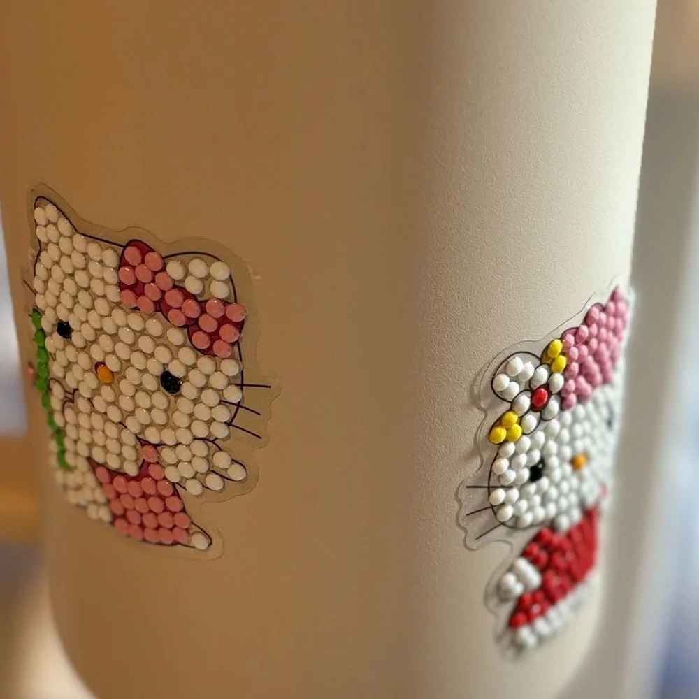 40oz Tumbler with Diamond Art Stickers Bling Cup Cute Aesthetic Drinkware - Picture 1 of 5
